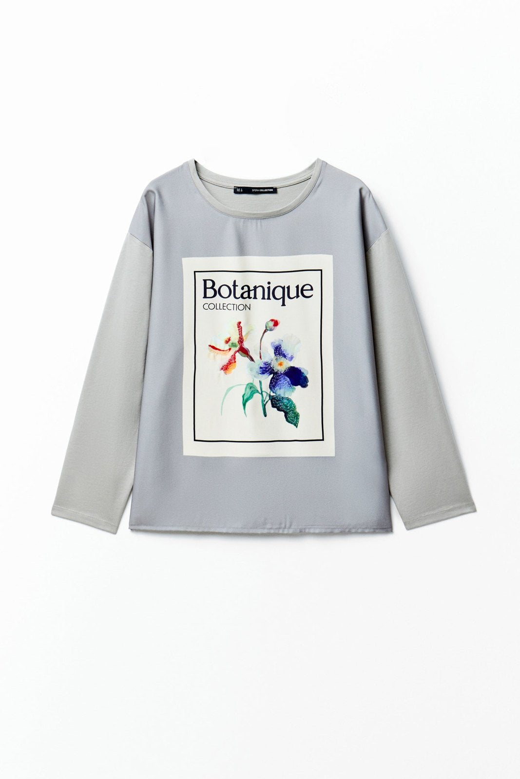 Sfera Graphic-print long-sleeved T-shirt - Light Grey 6 Shaws Department Stores