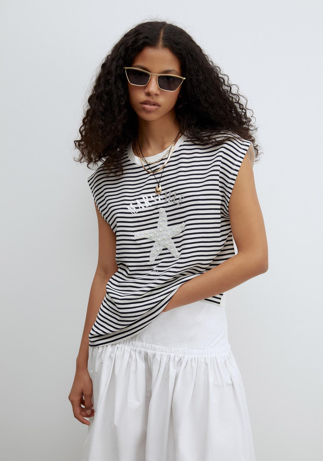 Sfera Pearls T-Shirt - Print Blanc 1 Shaws Department Stores