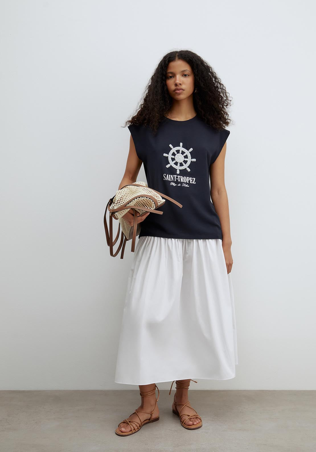 Sfera Pearls T-Shirt - Navy 5 Shaws Department Stores