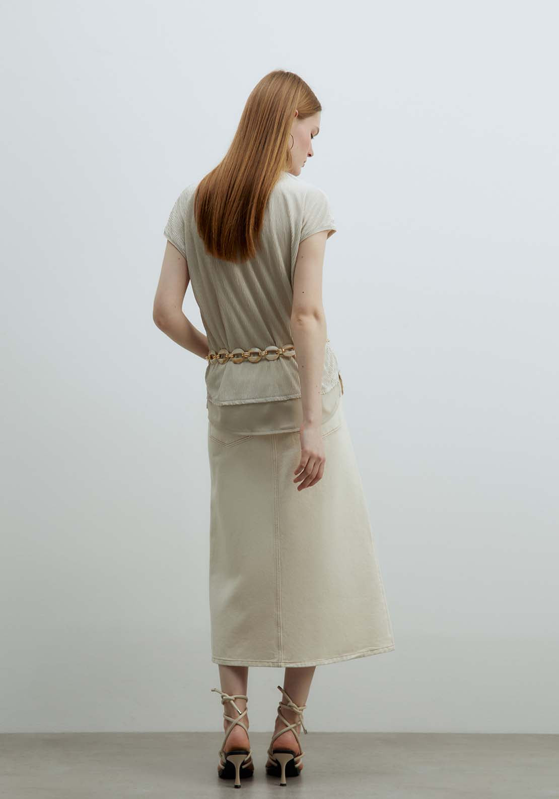 Sfera Shiny top - Ecru 2 Shaws Department Stores