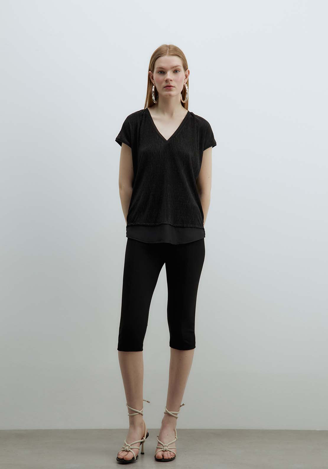 Sfera Shiny Top - Black 5 Shaws Department Stores