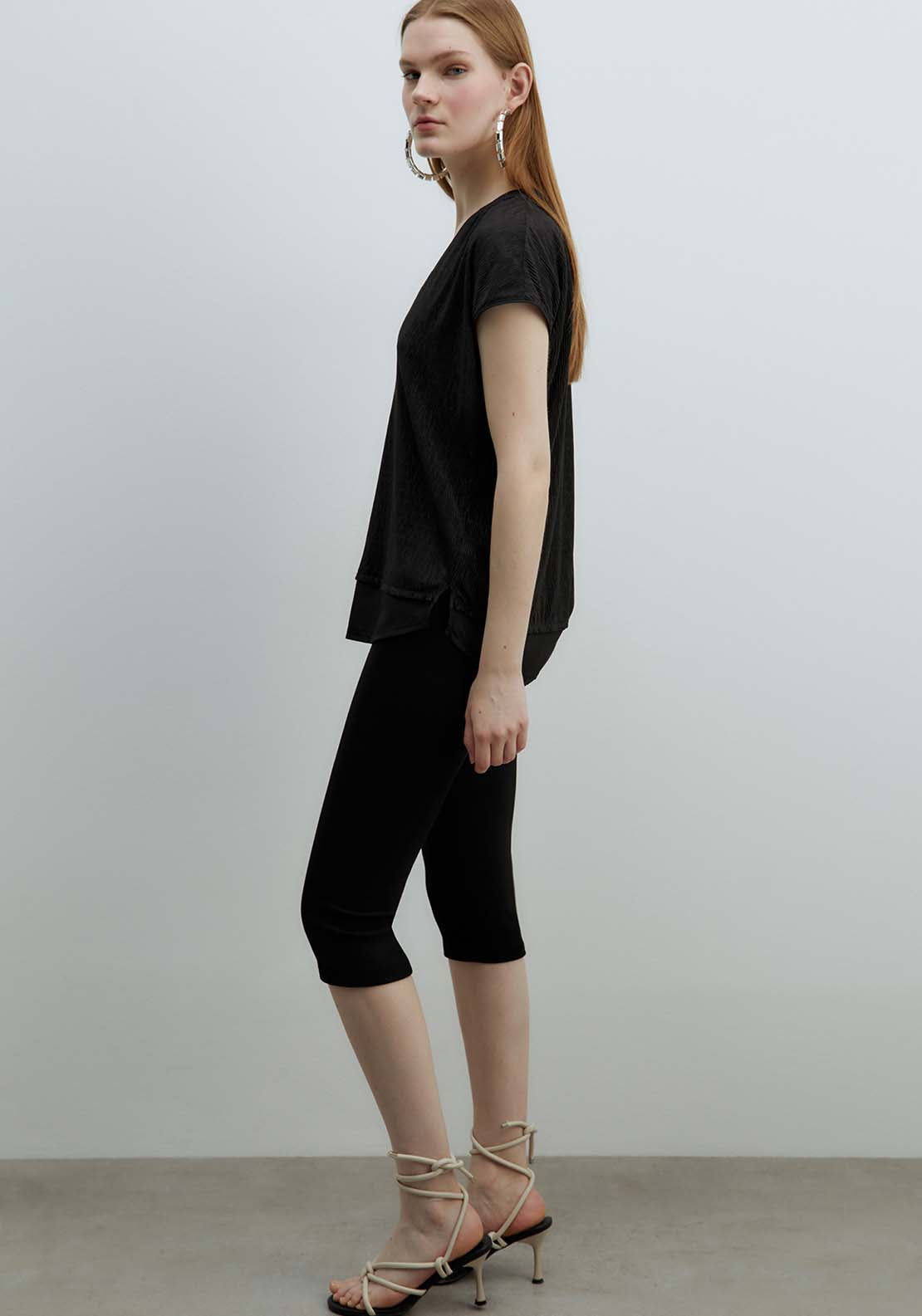 Sfera Shiny Top - Black 3 Shaws Department Stores