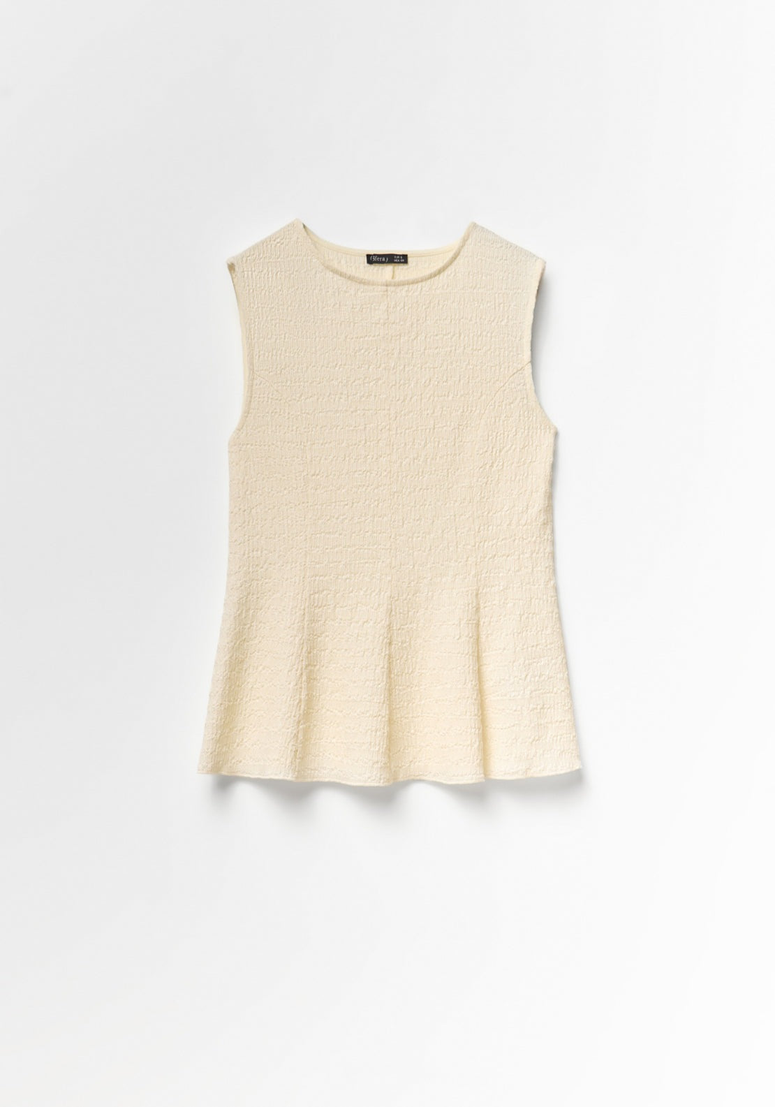 Textured Peplum Top - Cream
