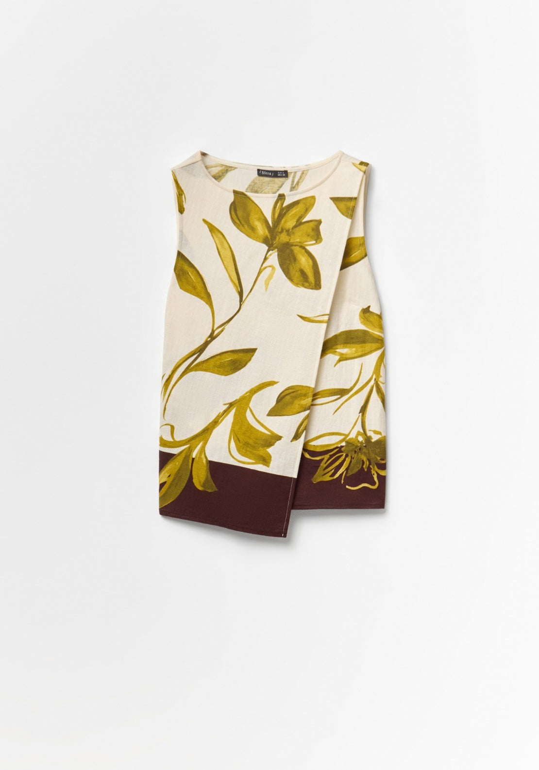 Floral Print Wrap Top - Green