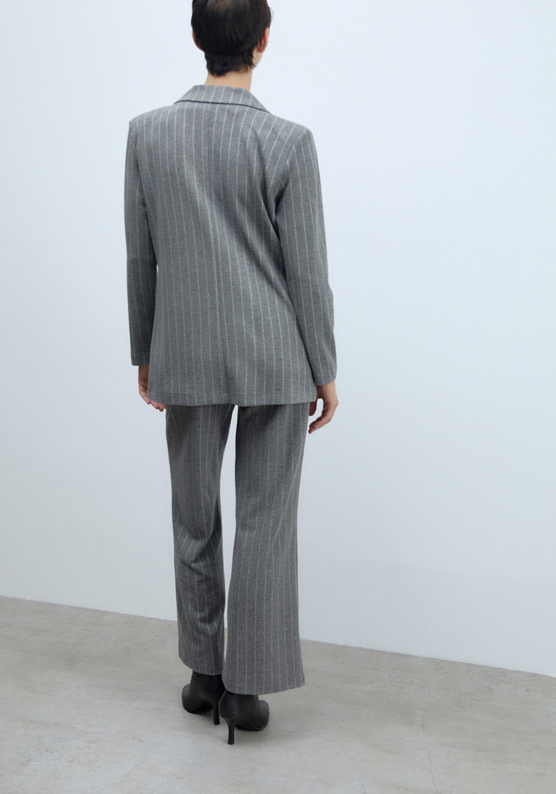 Sfera Soft-touch pinstripe blazer - Light Grey 4 Shaws Department Stores