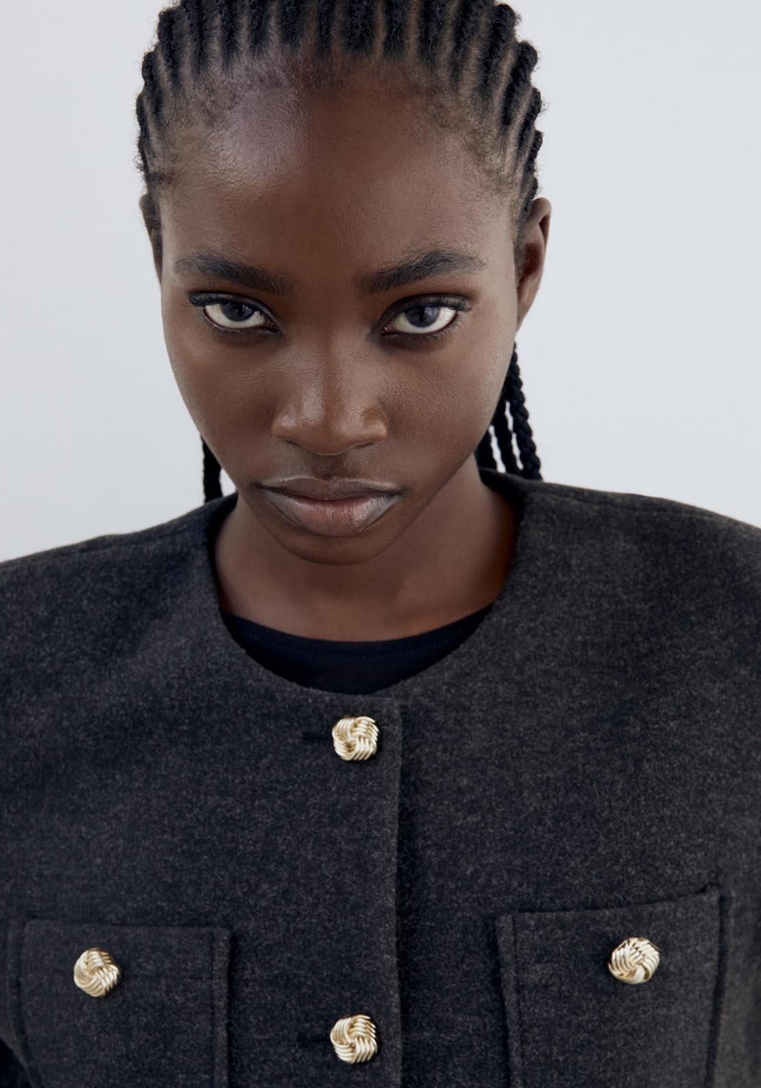 Sfera Buttons soft-touch jacket - Grey Acid 7 Shaws Department Stores