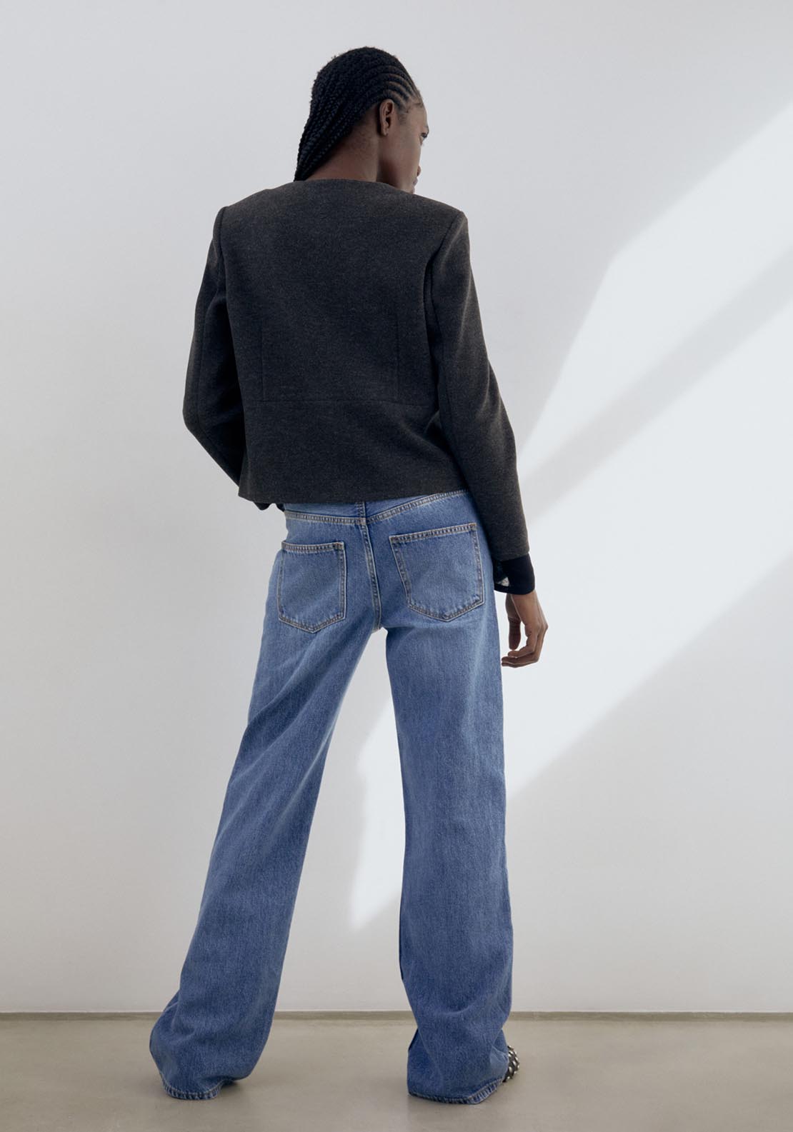 Sfera Buttons soft-touch jacket - Grey Acid 4 Shaws Department Stores