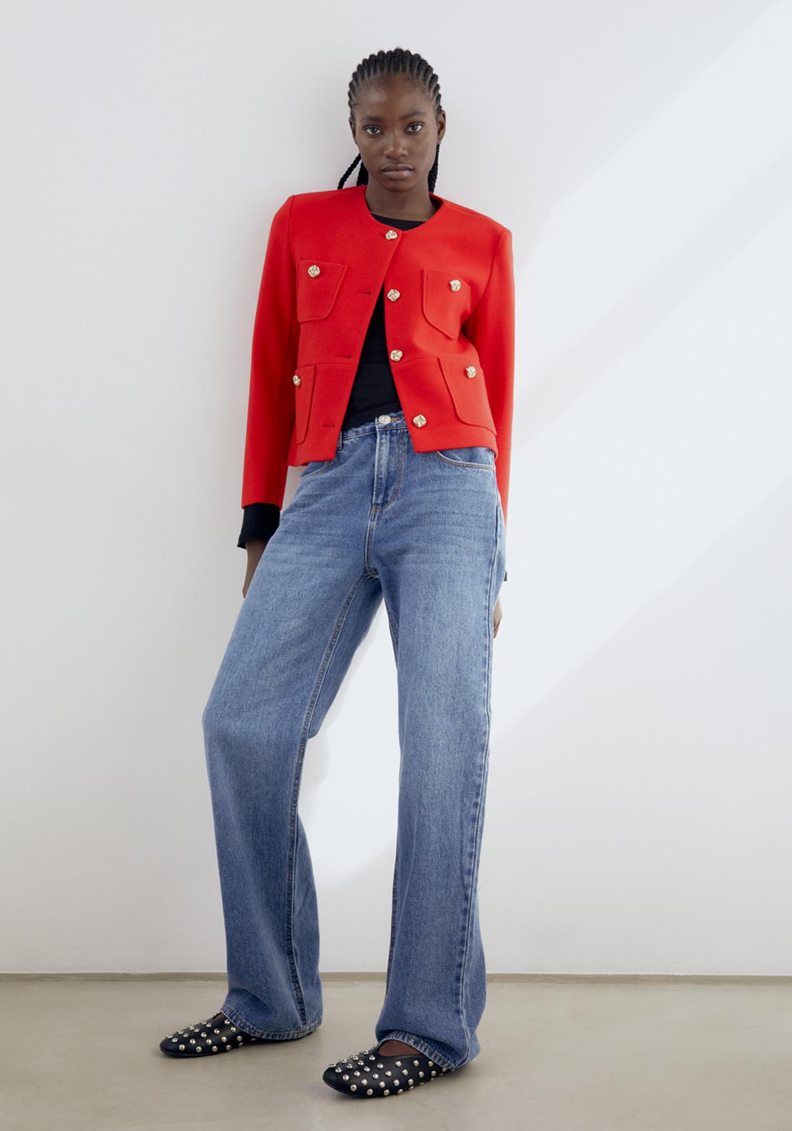 Sfera Buttons soft-touch jacket - Red 1 Shaws Department Stores