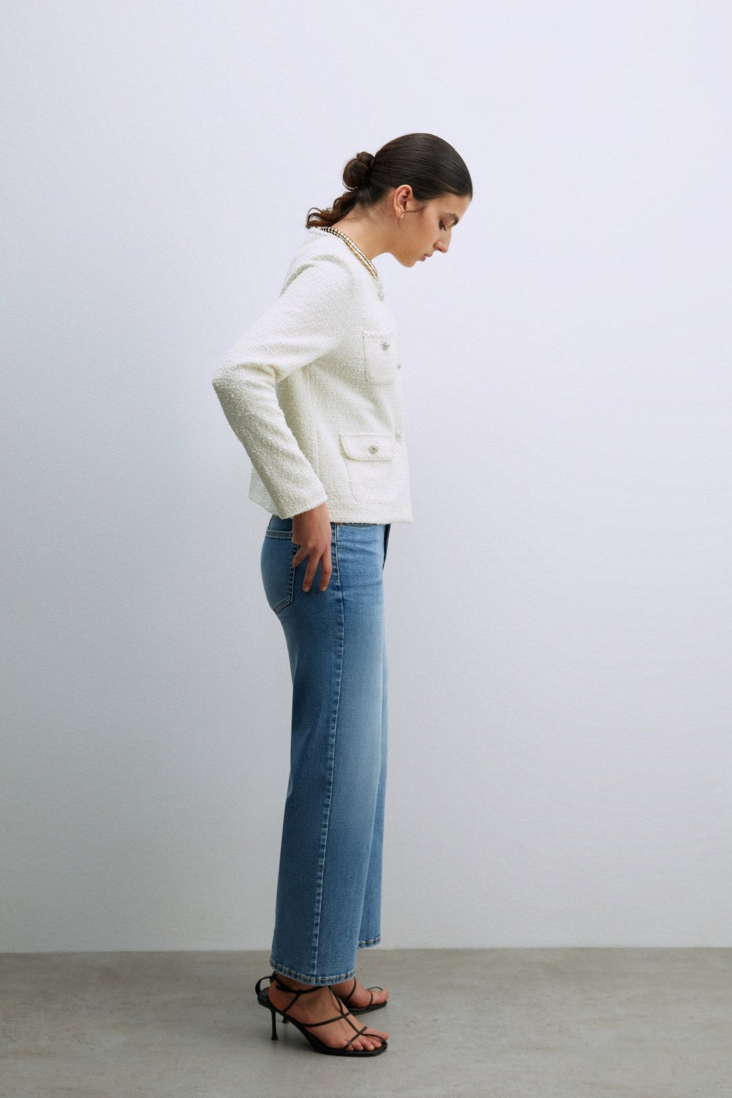 Sfera Buttons jacket - Ecru 3 Shaws Department Stores