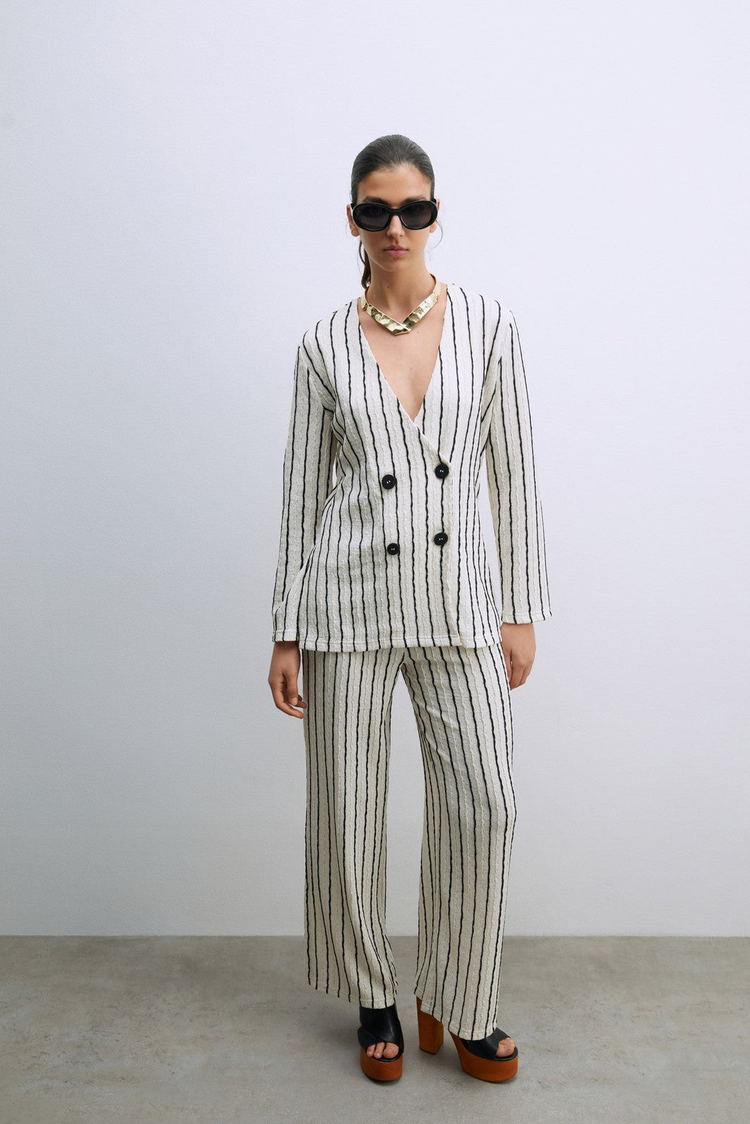 Sfera Structured blazer - Print Blanc 1 Shaws Department Stores