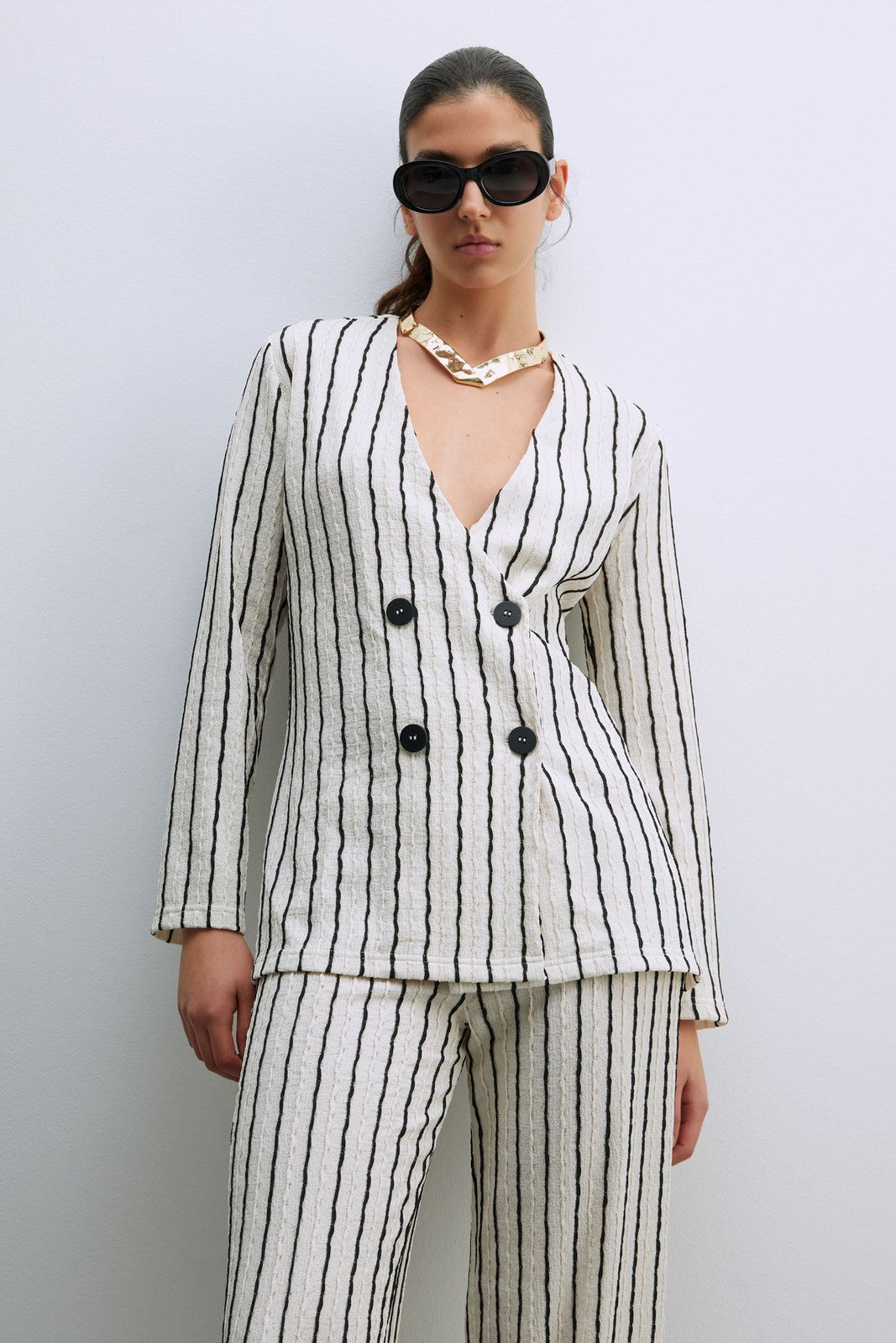 Sfera Structured blazer - Print Blanc 2 Shaws Department Stores
