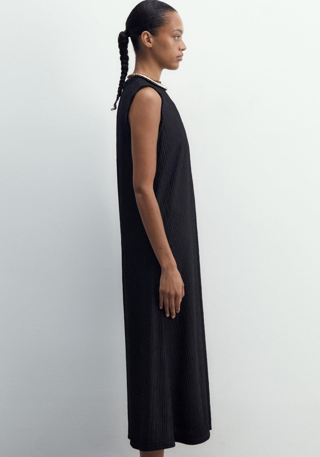 Sfera Fringed Midi Dress - Black 4 Shaws Department Stores