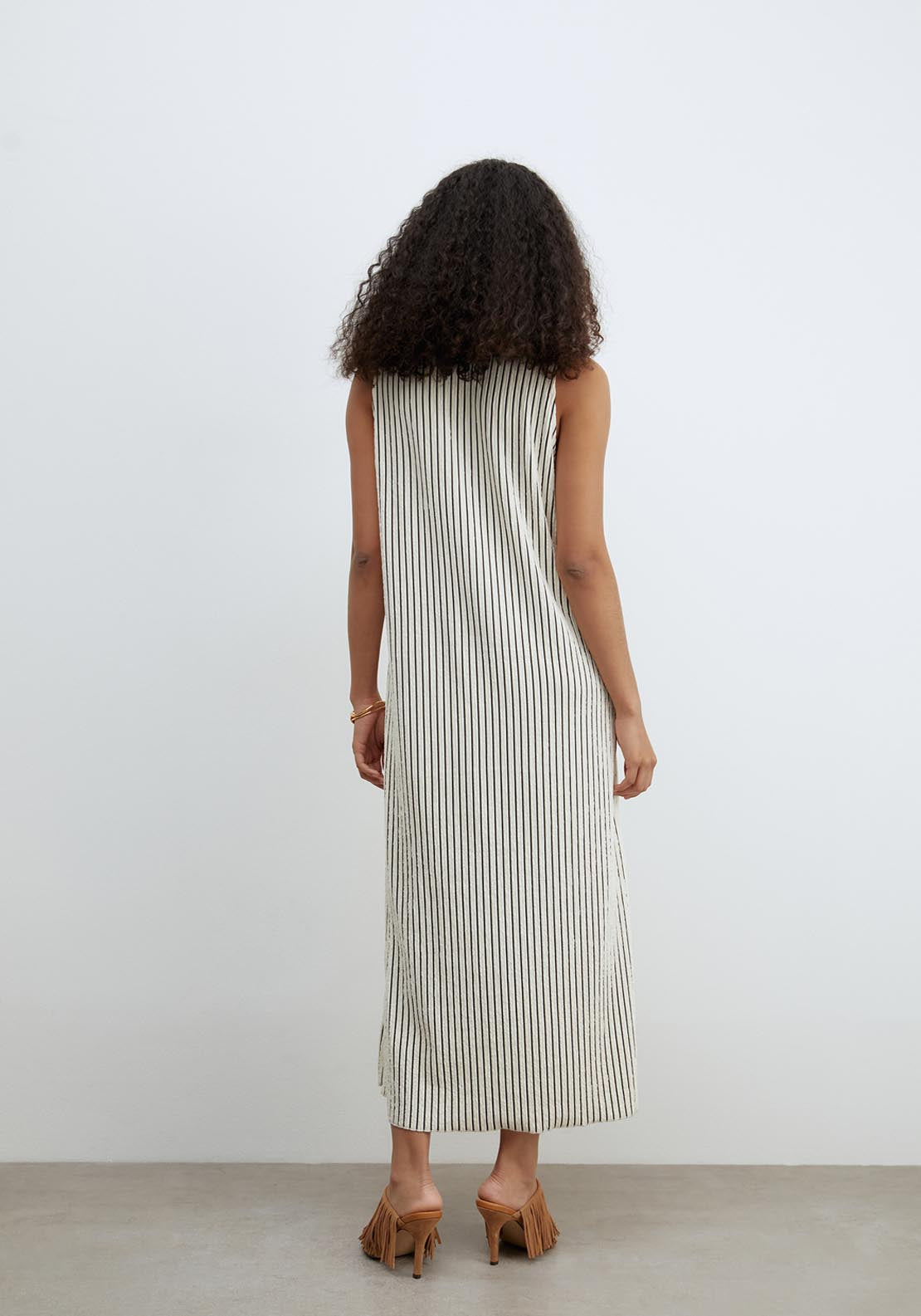 Sfera V Neck Structured Dress - Print Blanc 2 Shaws Department Stores