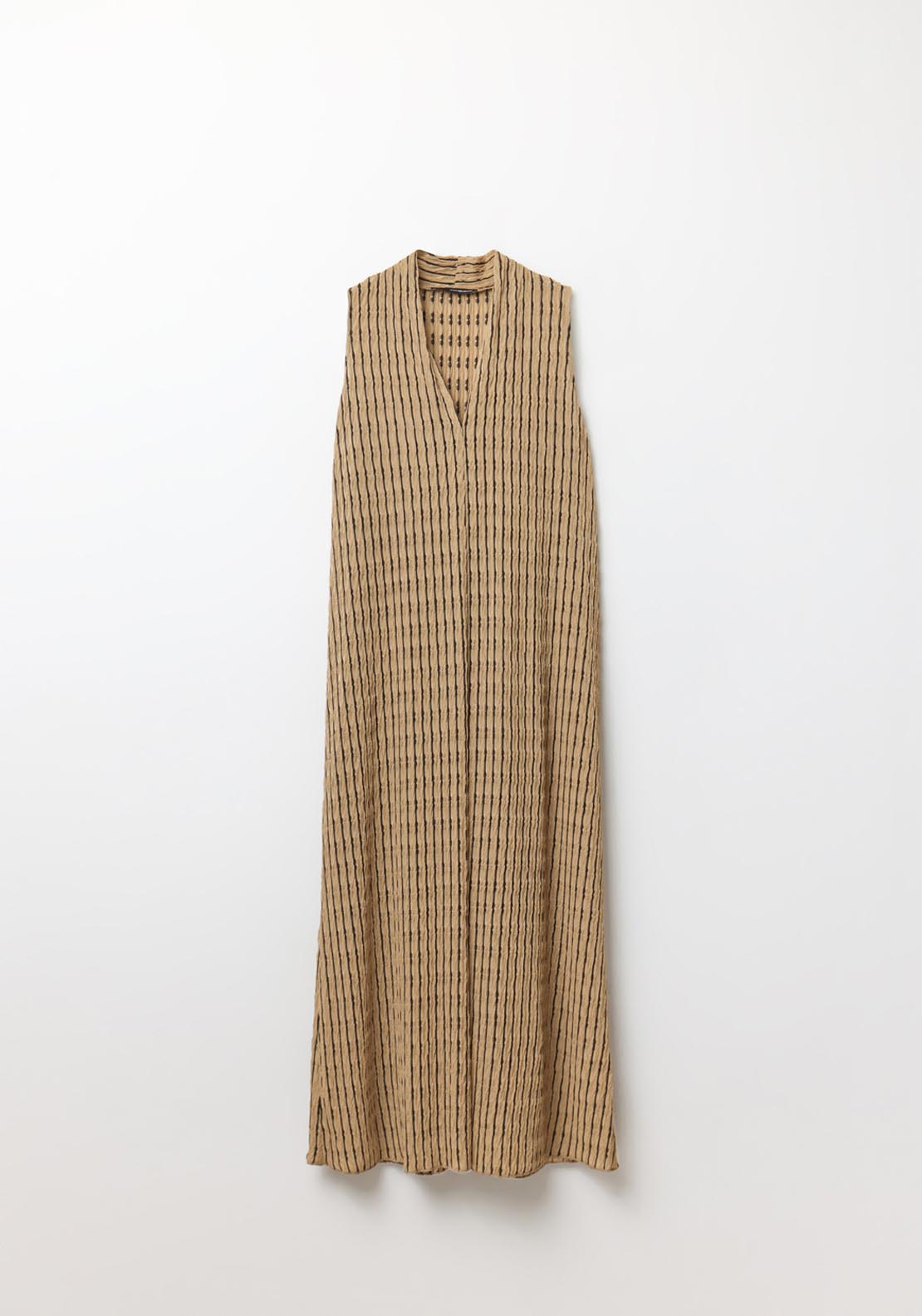 Sfera V Neck Structured Dress - Brown 6 Shaws Department Stores