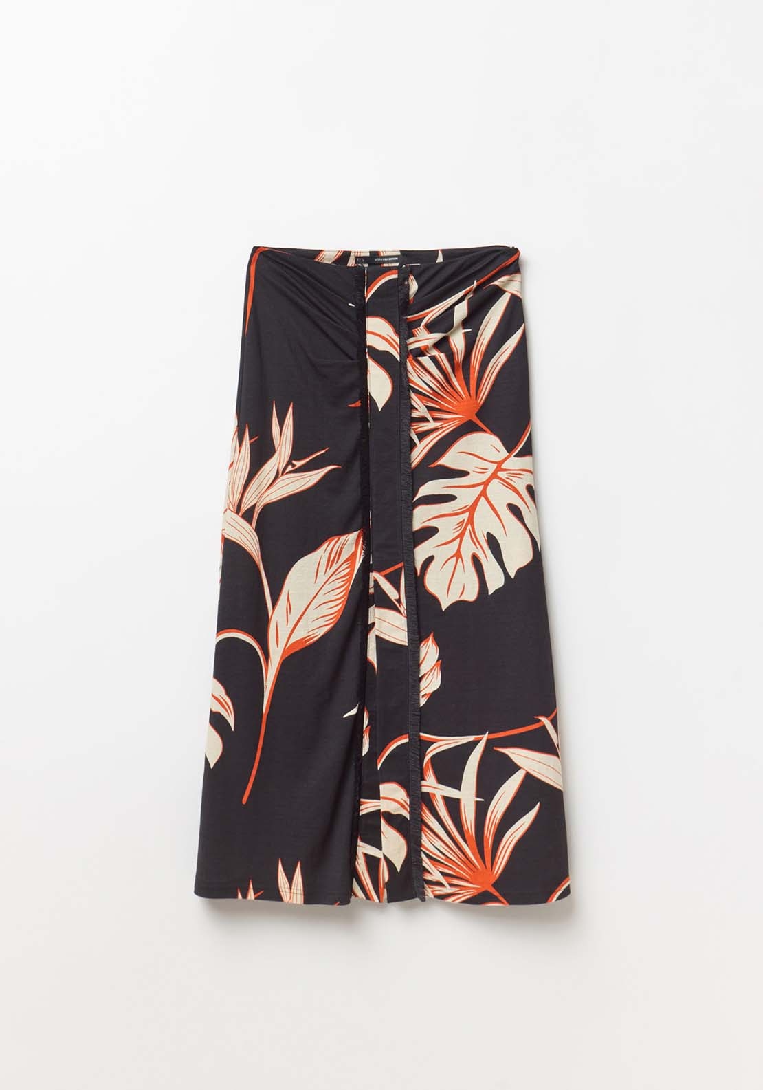 Printed Midi Skirt - Black