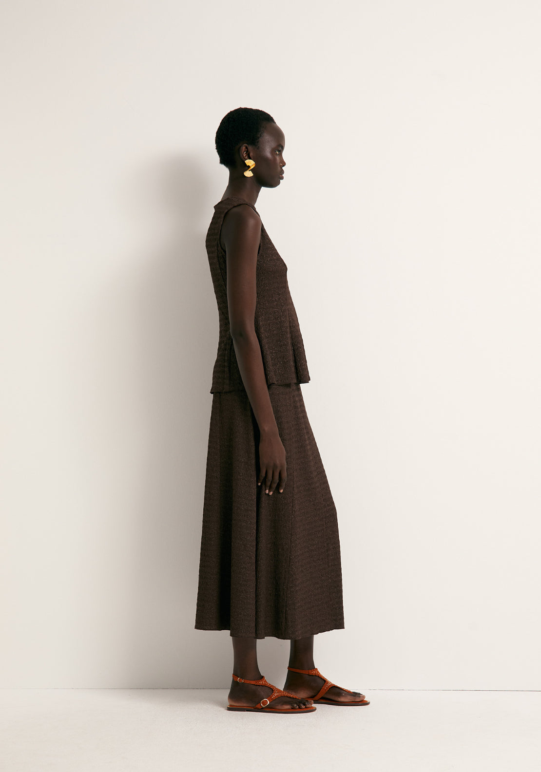 Structured Skirt - Brown