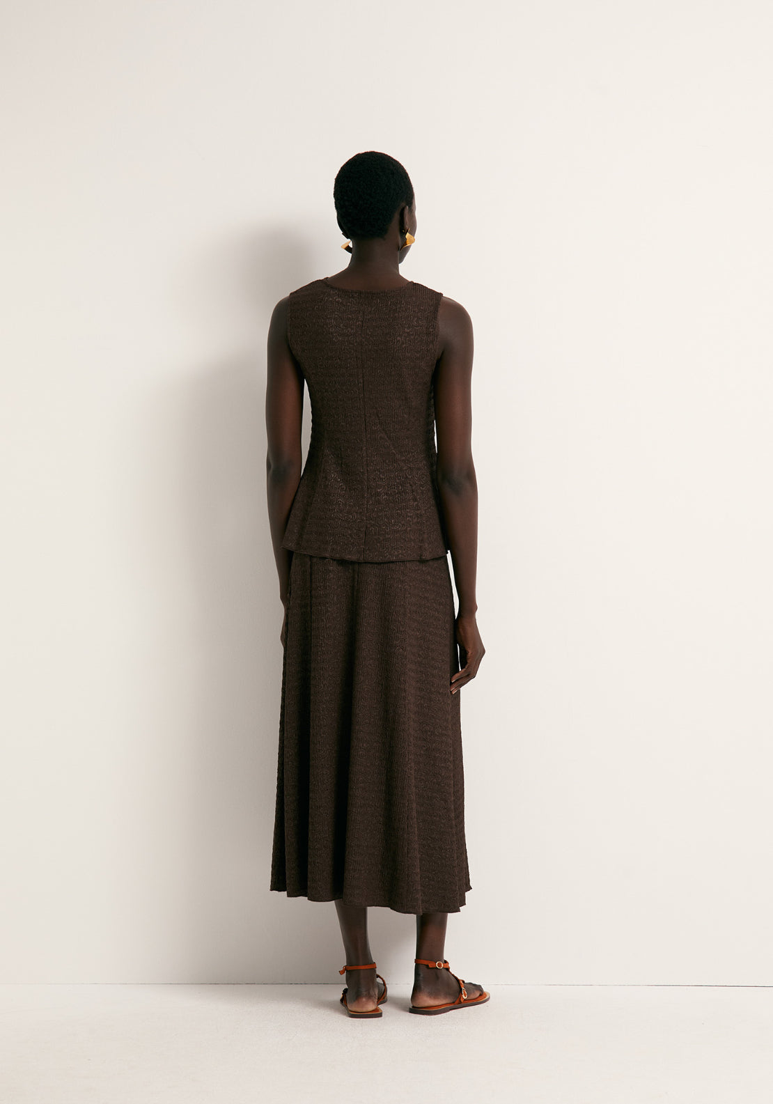 Structured Skirt - Brown