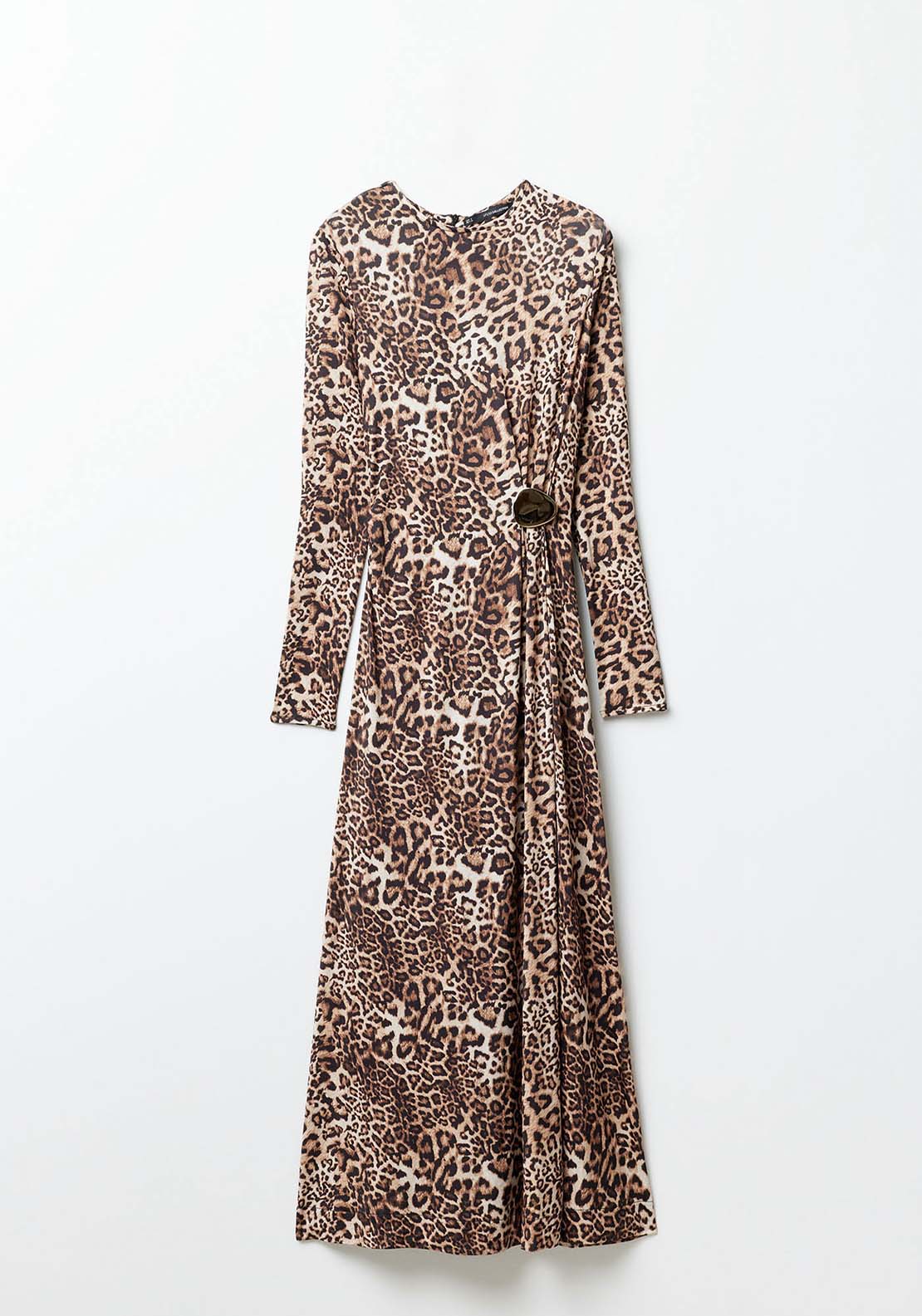 Sfera Metallic Appliqué Dress - Brown 5 Shaws Department Stores