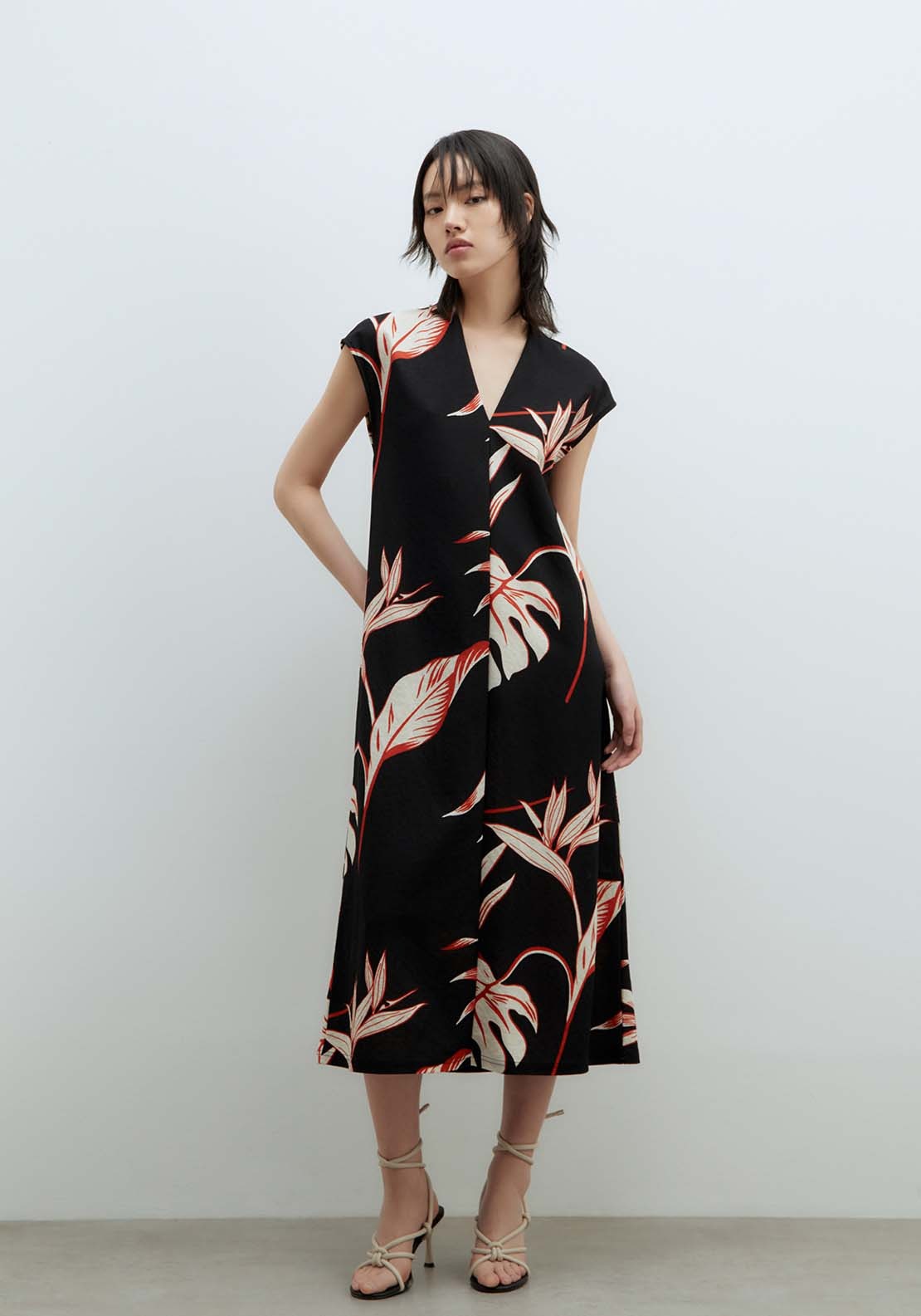 Sfera Basic dress - Print Black 5 Shaws Department Stores