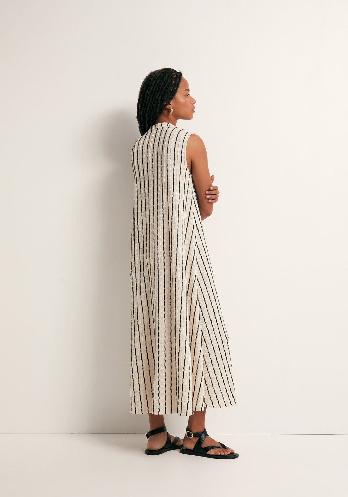 Textured Ornament Dress - White Print