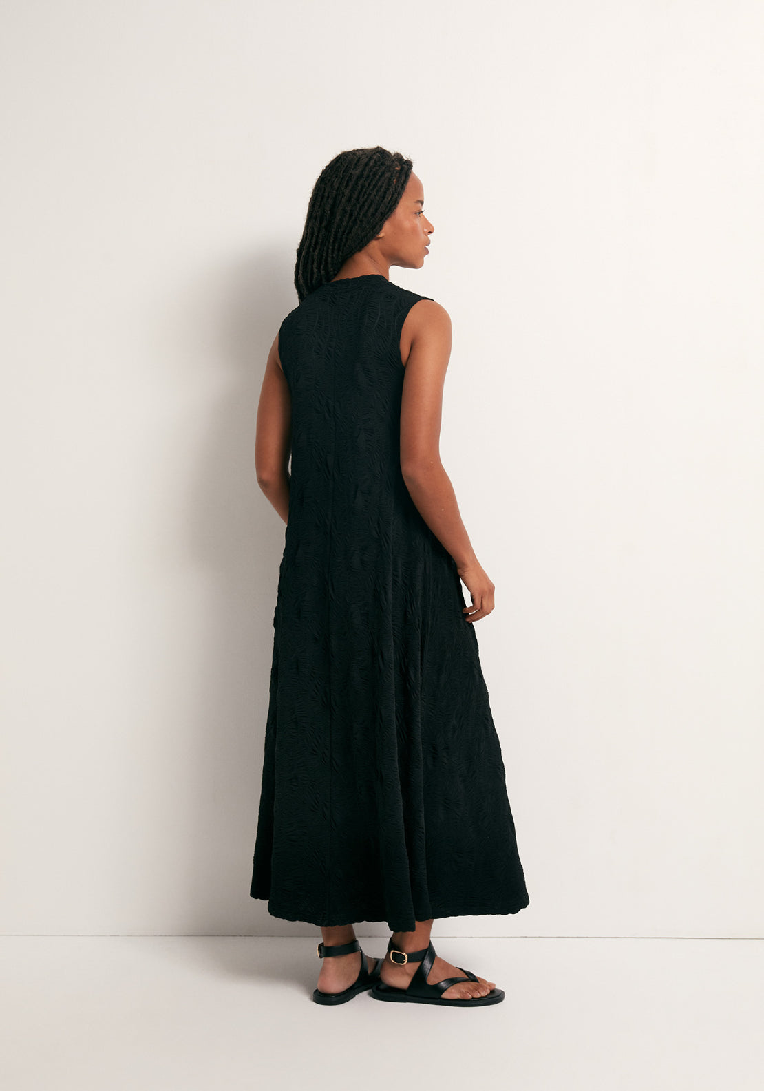 Textured Ornament Dress - Black