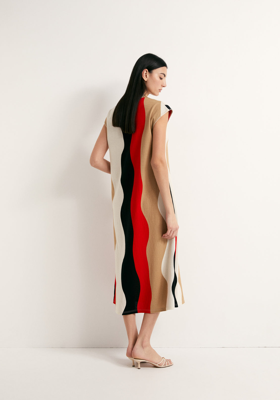 Mid Pleat Loose Dress - Multicolour