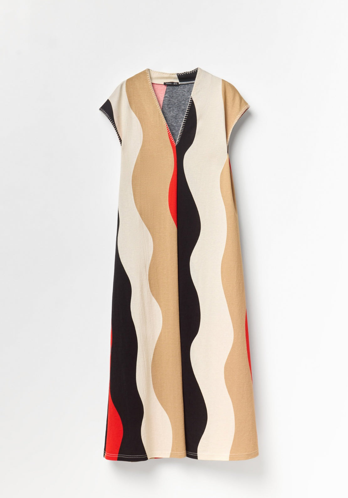 Mid Pleat Loose Dress - Multicolour