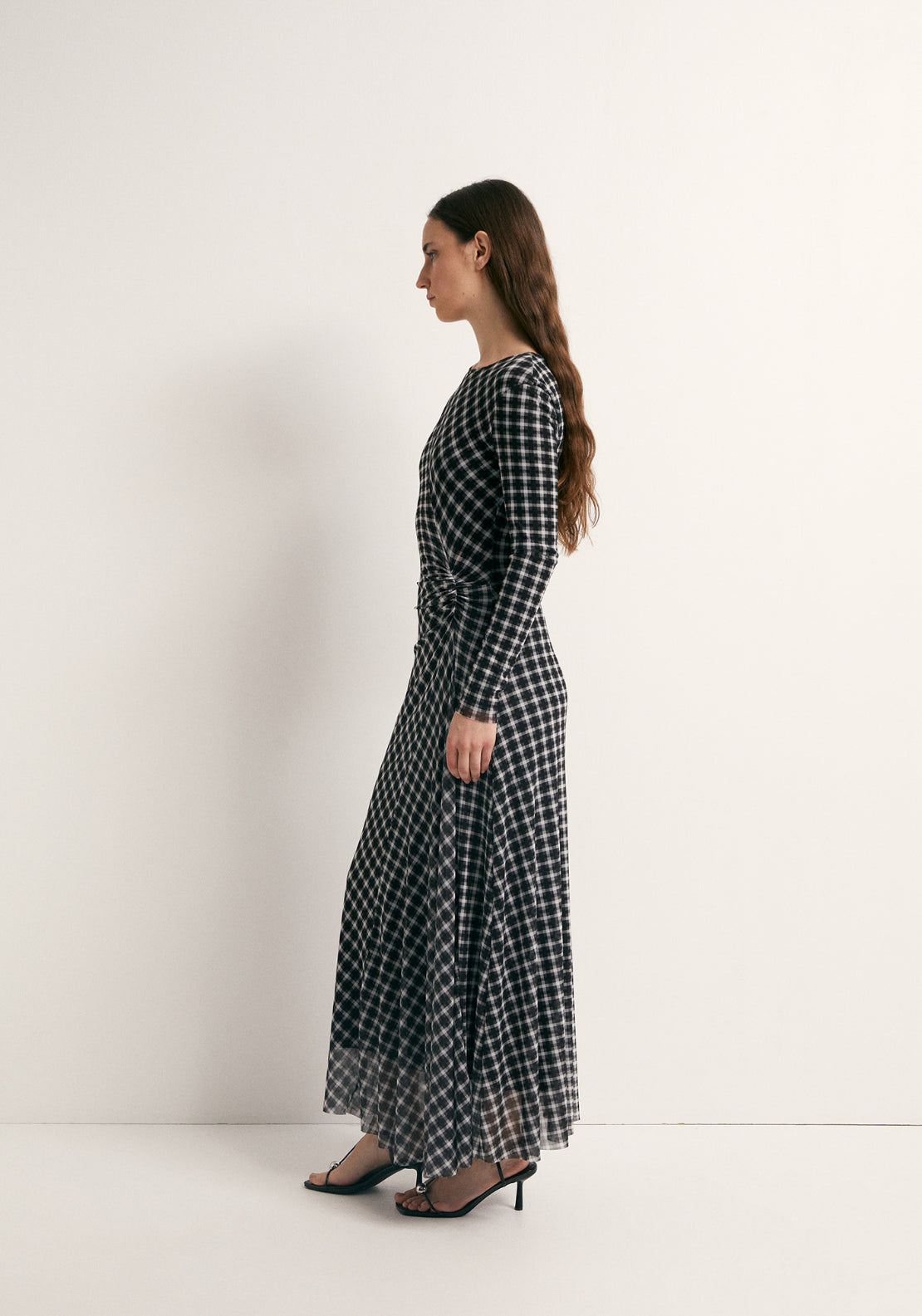 Check Tulle Dress - Black