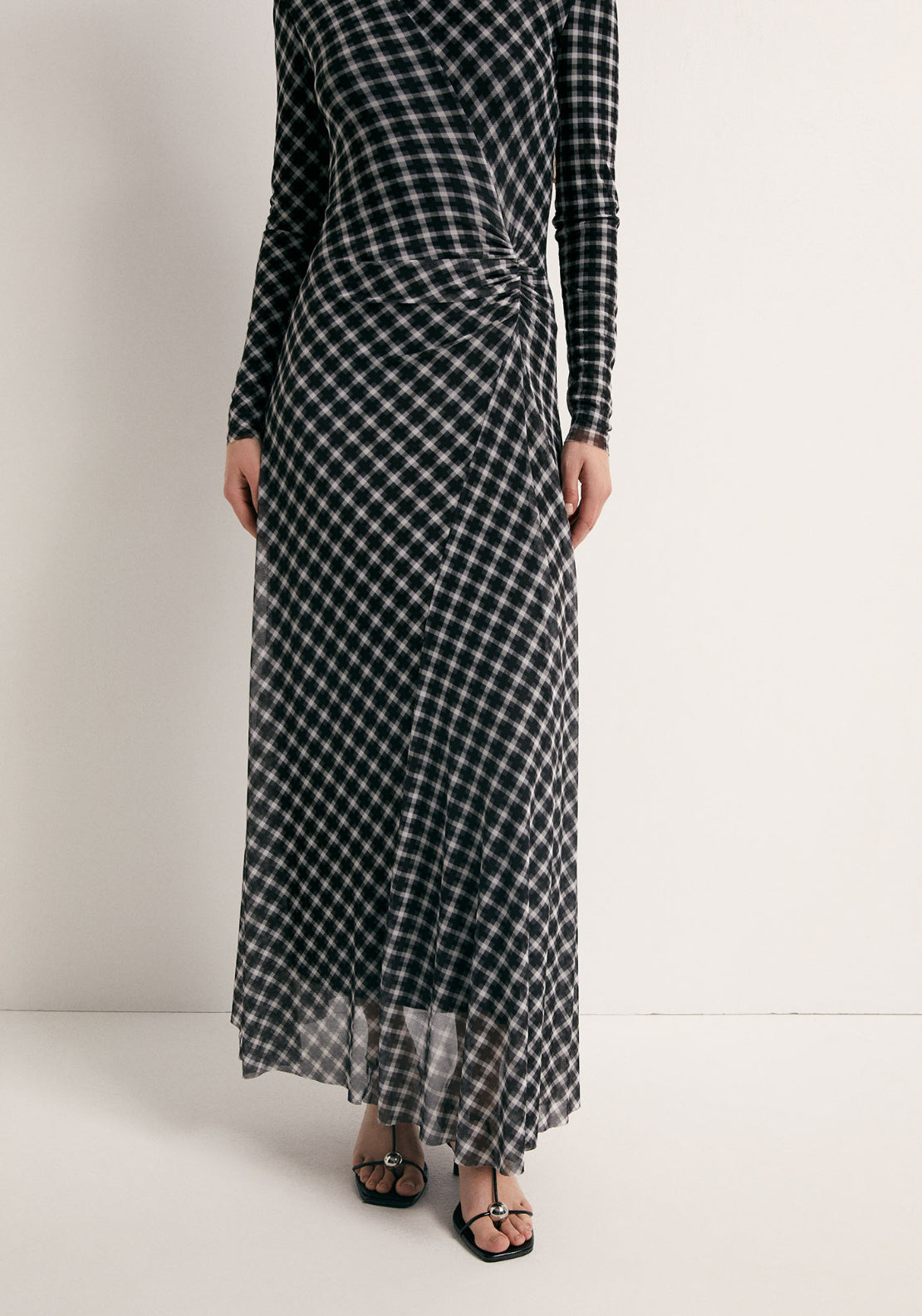 Check Tulle Dress - Black