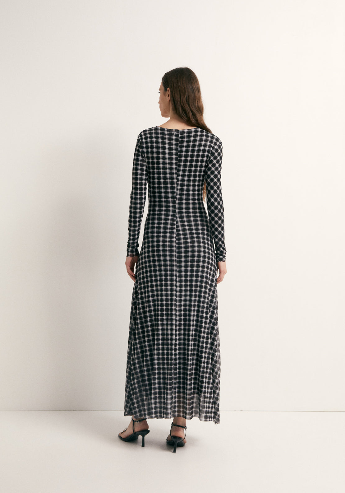 Check Tulle Dress - Black