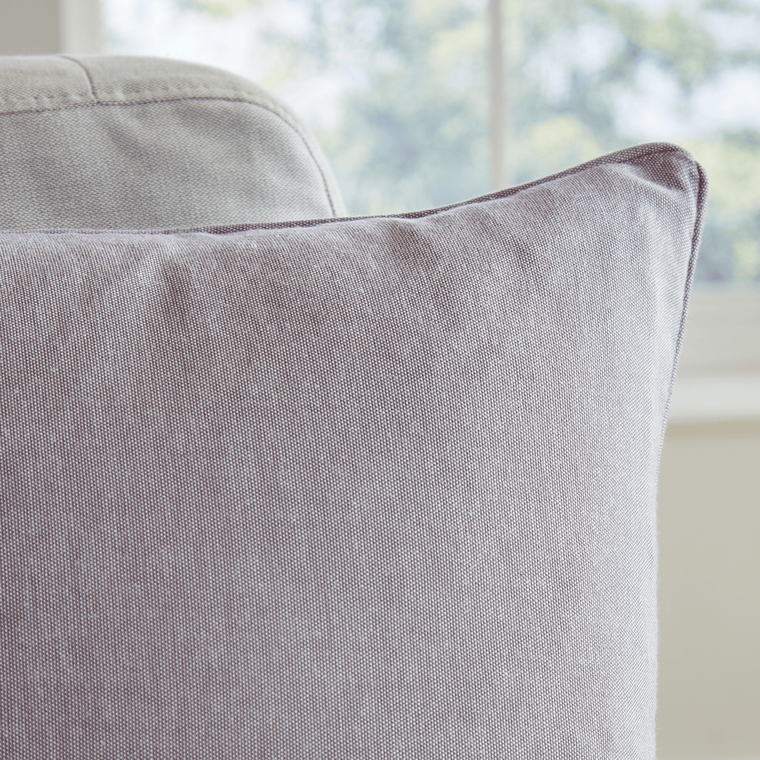 Catherine Lansfield Yarn Dyed 100% Cotton Chambray Cushion Cover - Grey 2 Shaws Department Stores