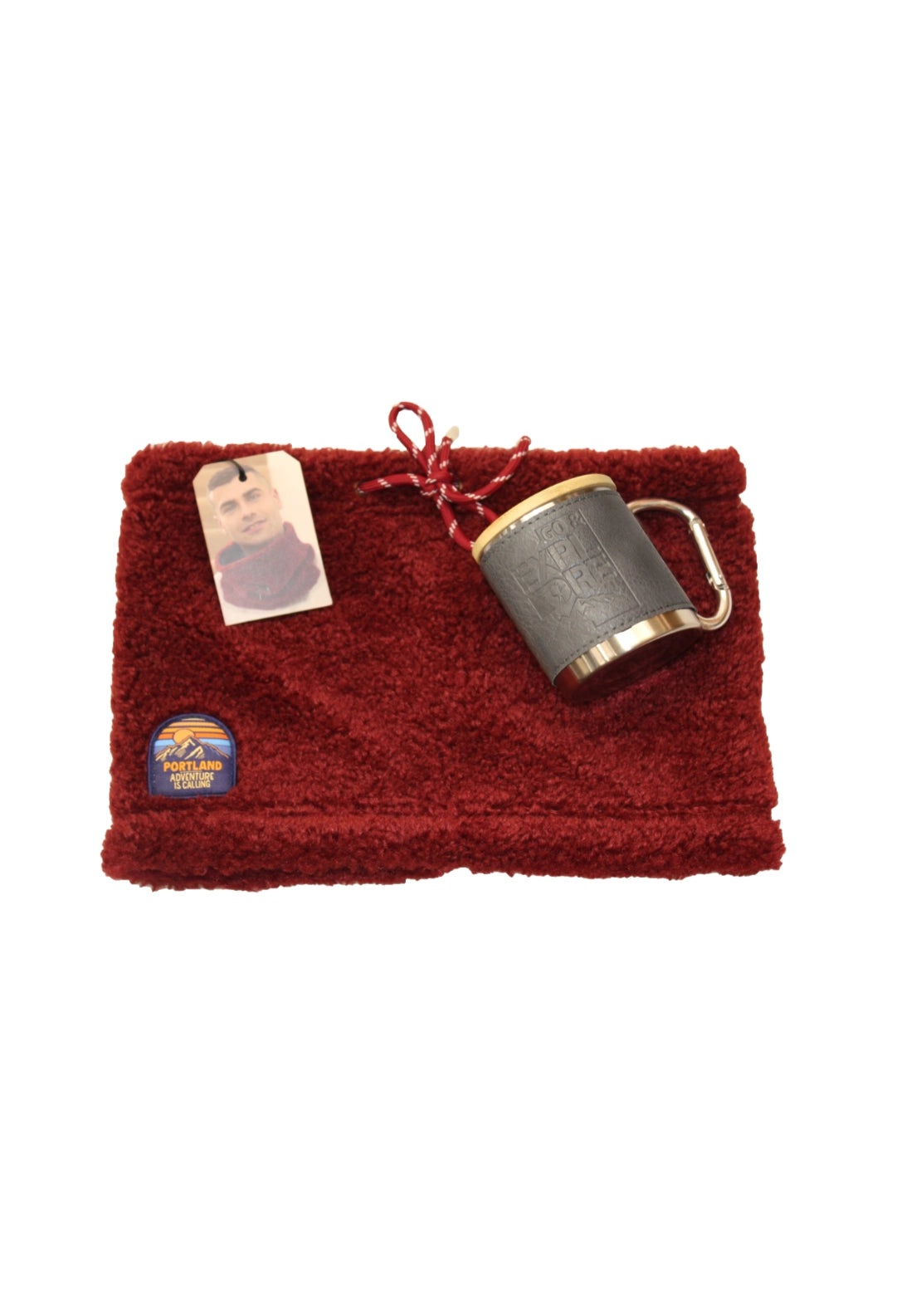 Something Special Snood &amp; Carabineer Mug Gift Set - Burgundy 1 Shaws Department Stores