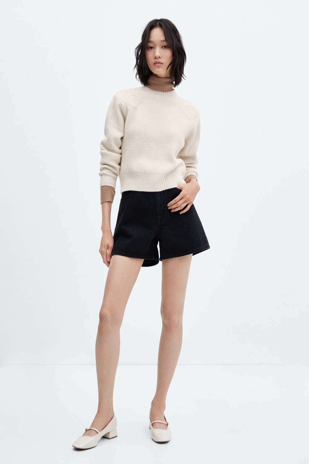 Mango Perkins neck sweater with shoulder detail 5 Shaws Department Stores