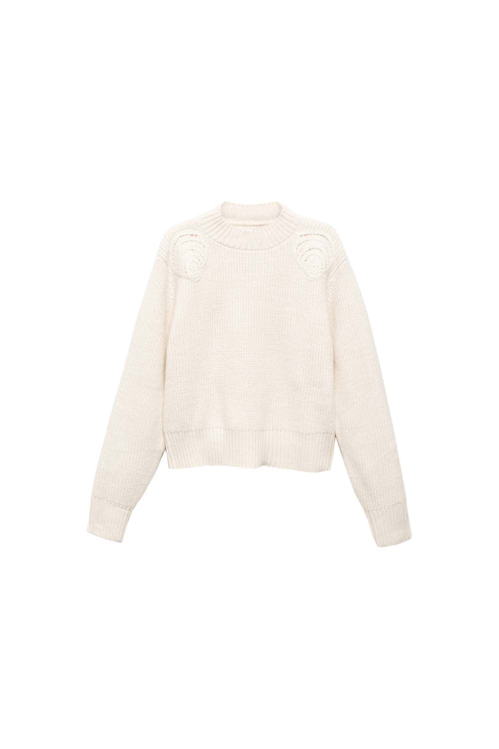Mango Perkins neck sweater with shoulder detail 8 Shaws Department Stores