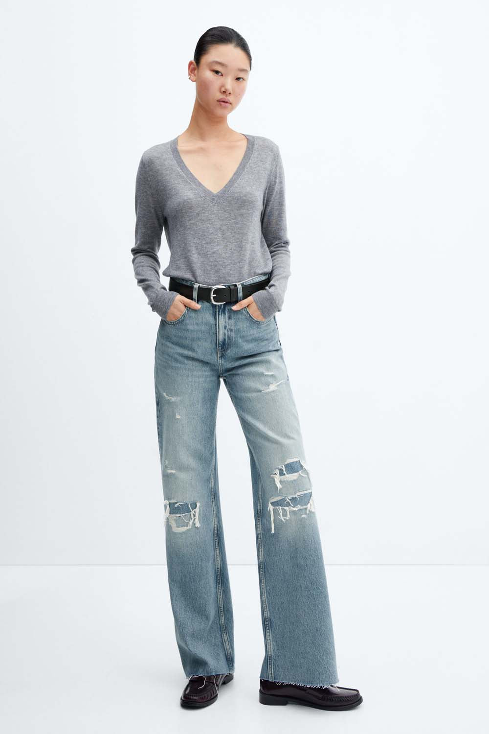 Mango Ripped covered jeans 3 Shaws Department Stores