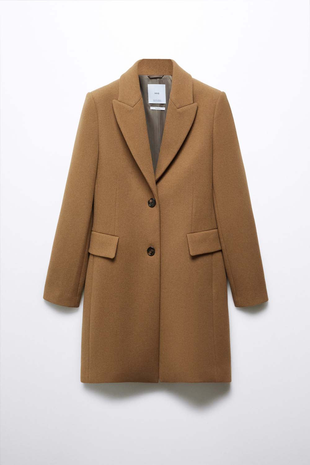 Lapelled straight-cut coat