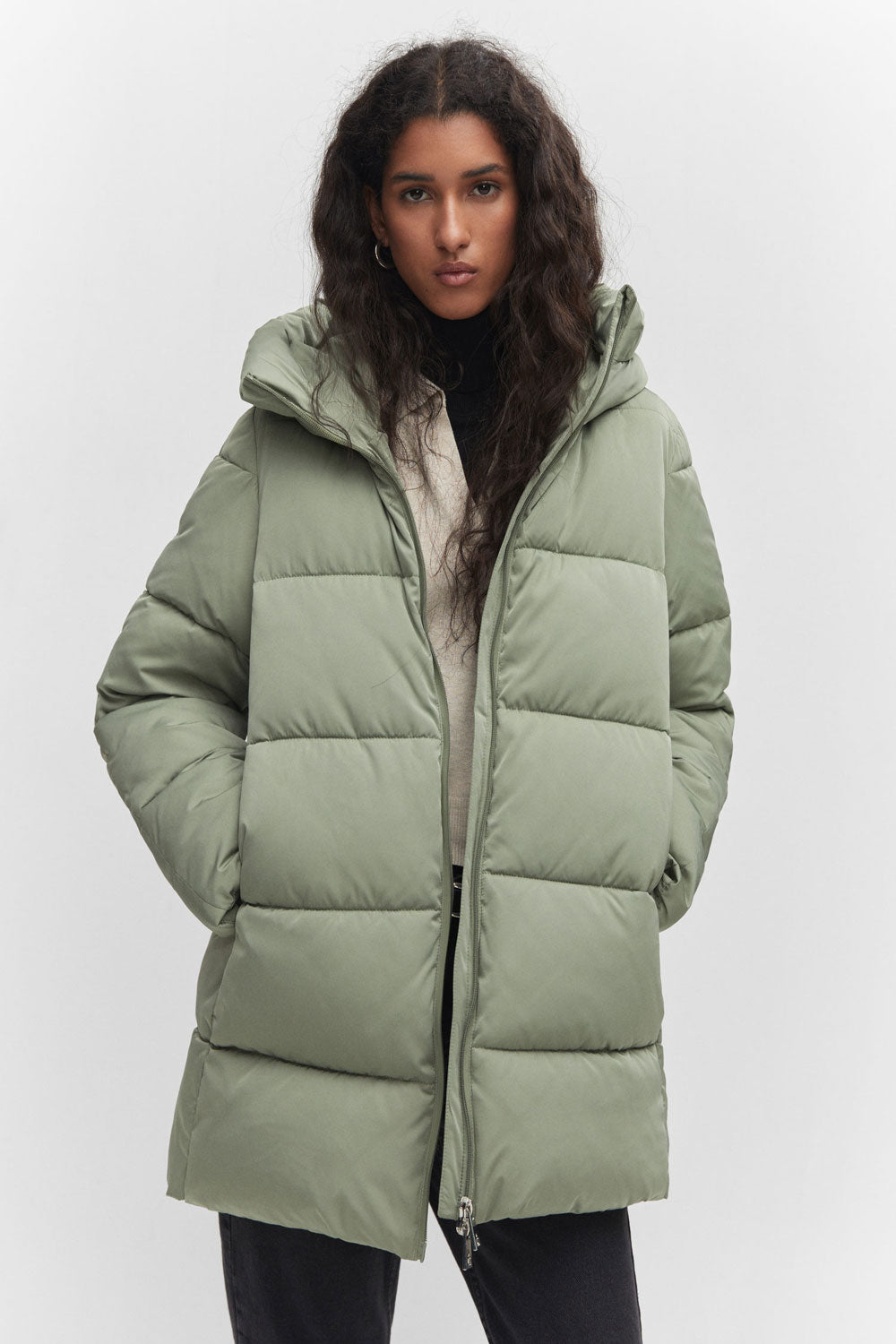 Mango Hood quilted puffer coat 1 Shaws Department Stores