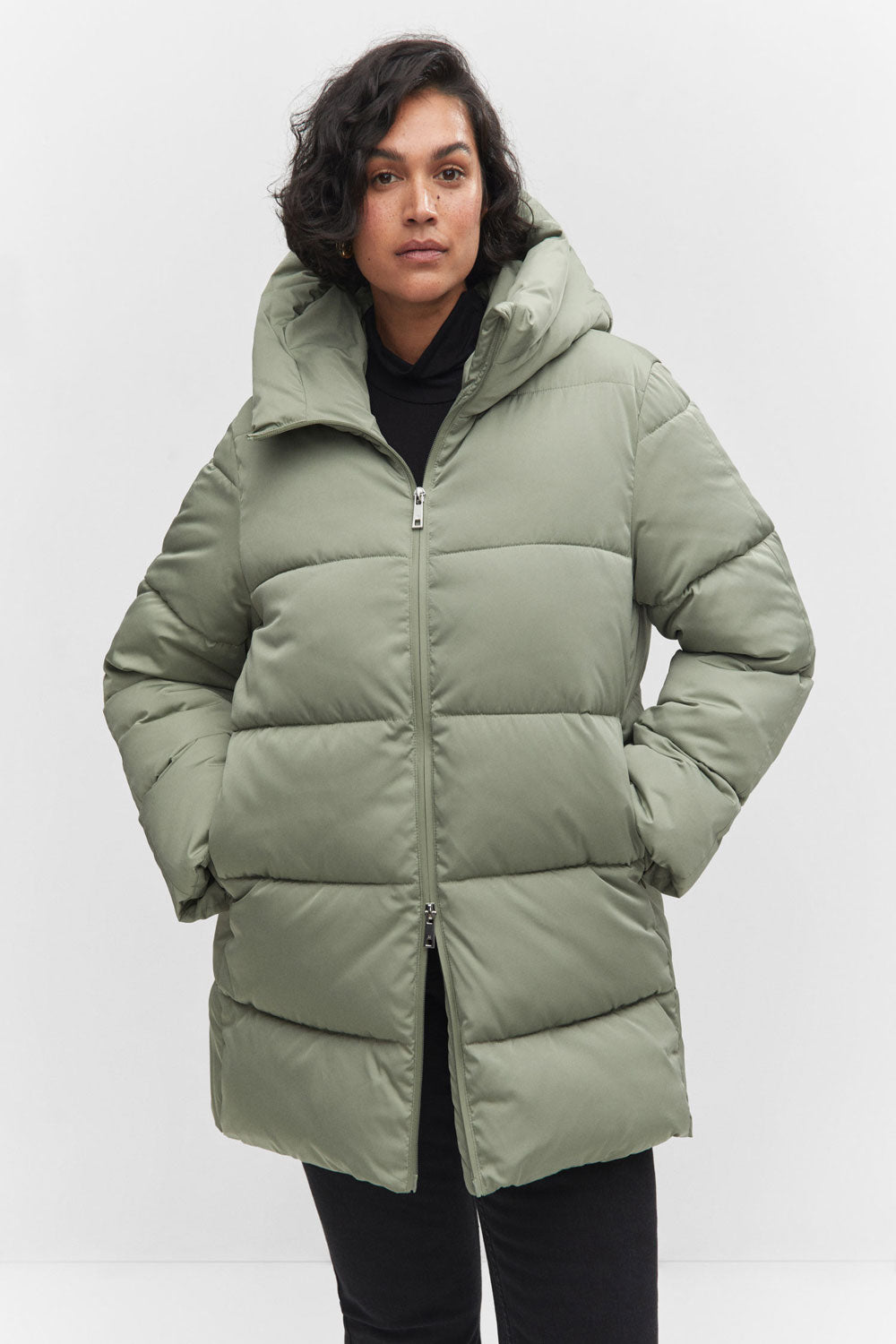 Mango Hood quilted puffer coat 5 Shaws Department Stores