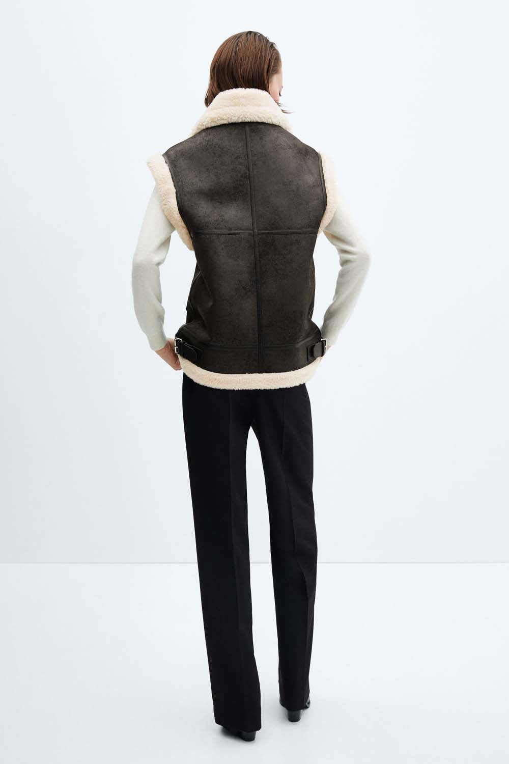 Mango Double face leather effect vest 6 Shaws Department Stores