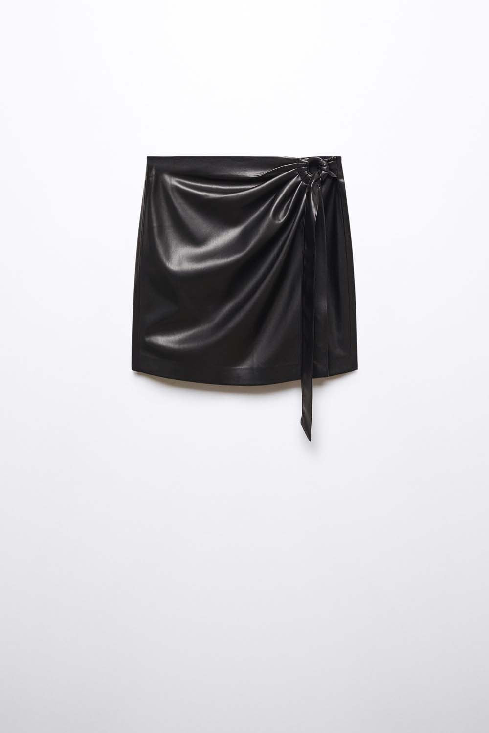 Mango Short leather effect buckled skirt 4 Shaws Department Stores