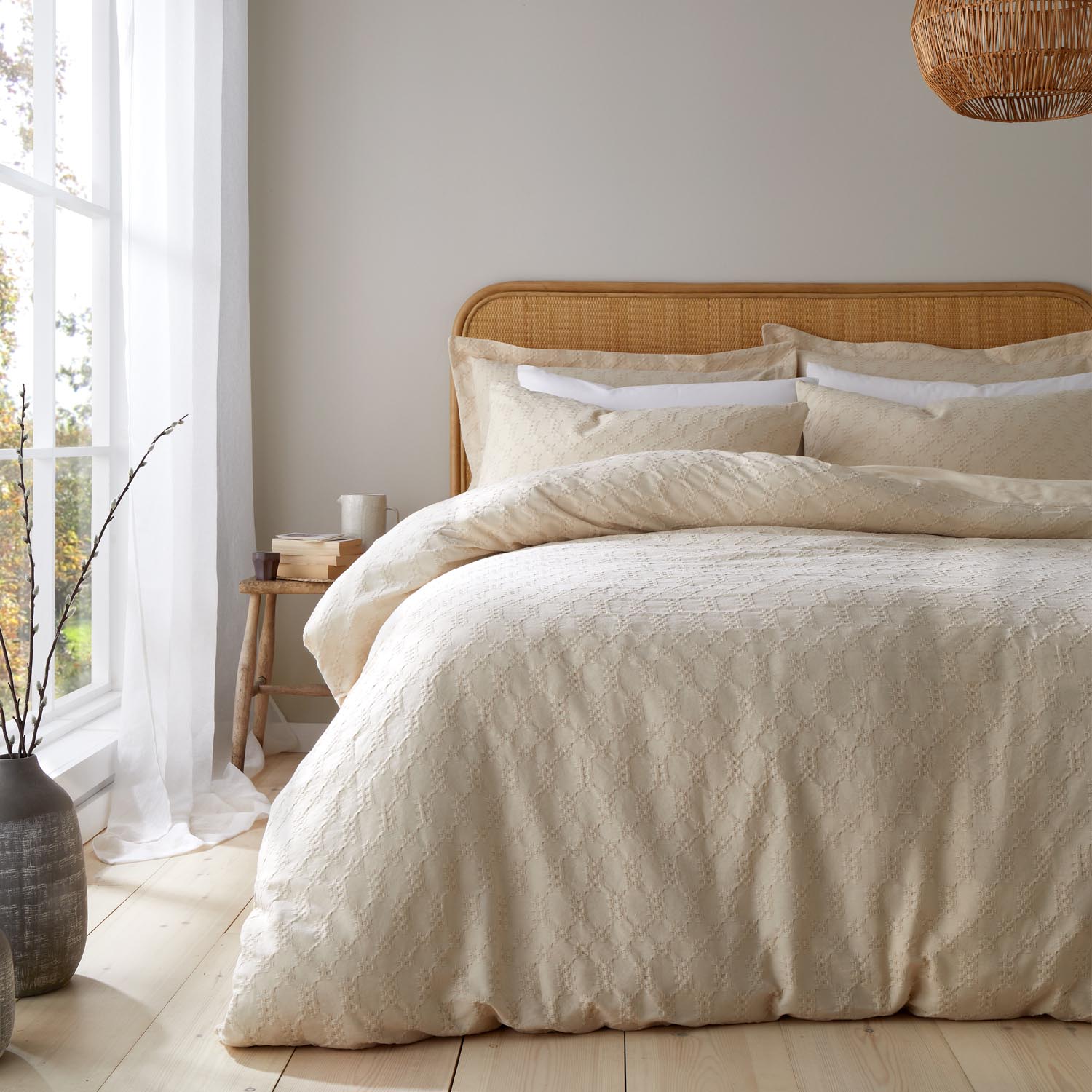 The Home Luxury Collection Textured Waffle Cotton Duvet Cover 1 Shaws Department Stores