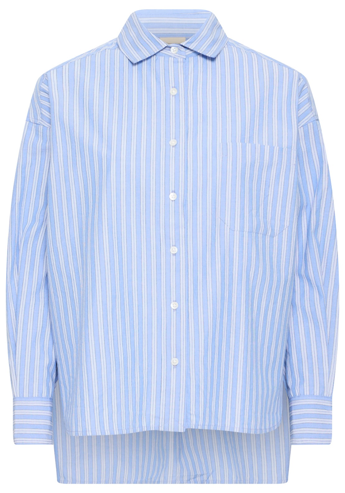 Fransa Long Sleeve Stripe Blouse - Blue Stripe 1 Shaws Department Stores