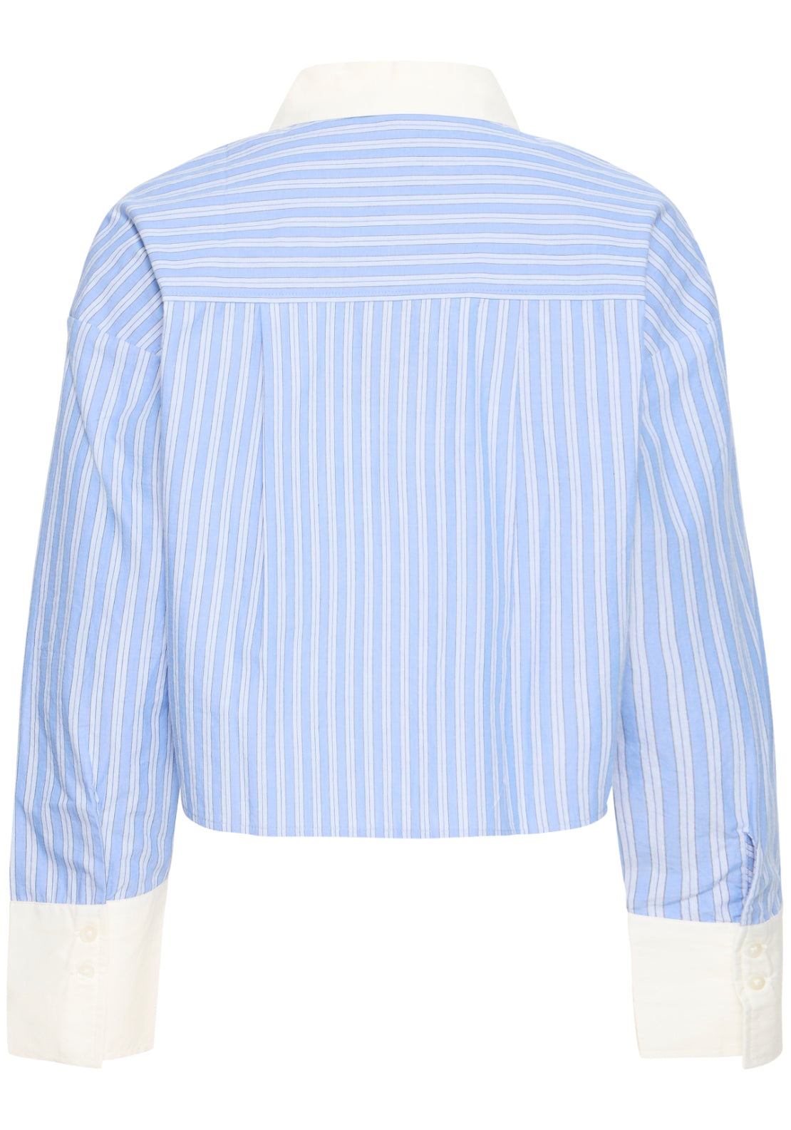 Fransa Classic Stripe Long Sleeve Blouse - Blue Stripe 2 Shaws Department Stores