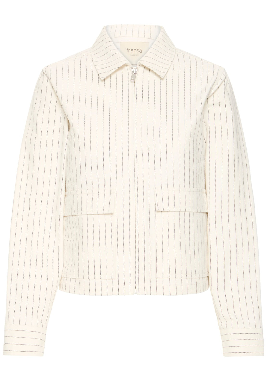 Fransa Regular Fit Versatile Jacket - Chocolate Stripe 2 Shaws Department Stores