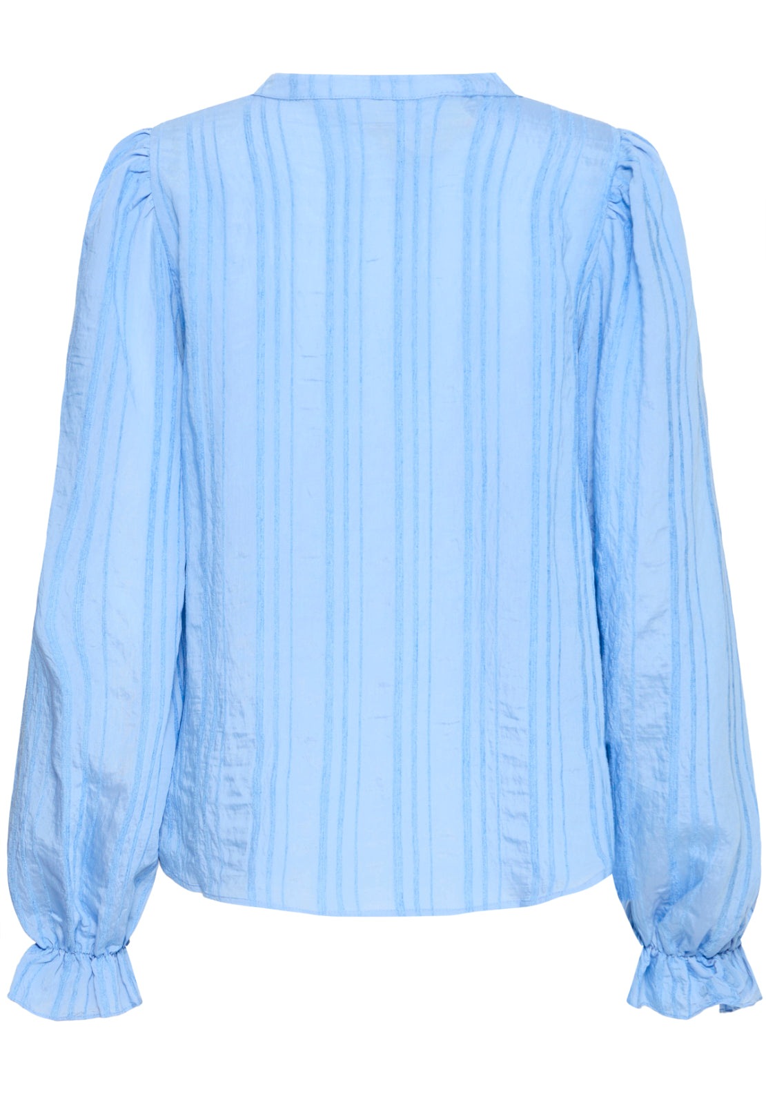 Fransa Crinkle Finish Blouse - Blue 3 Shaws Department Stores
