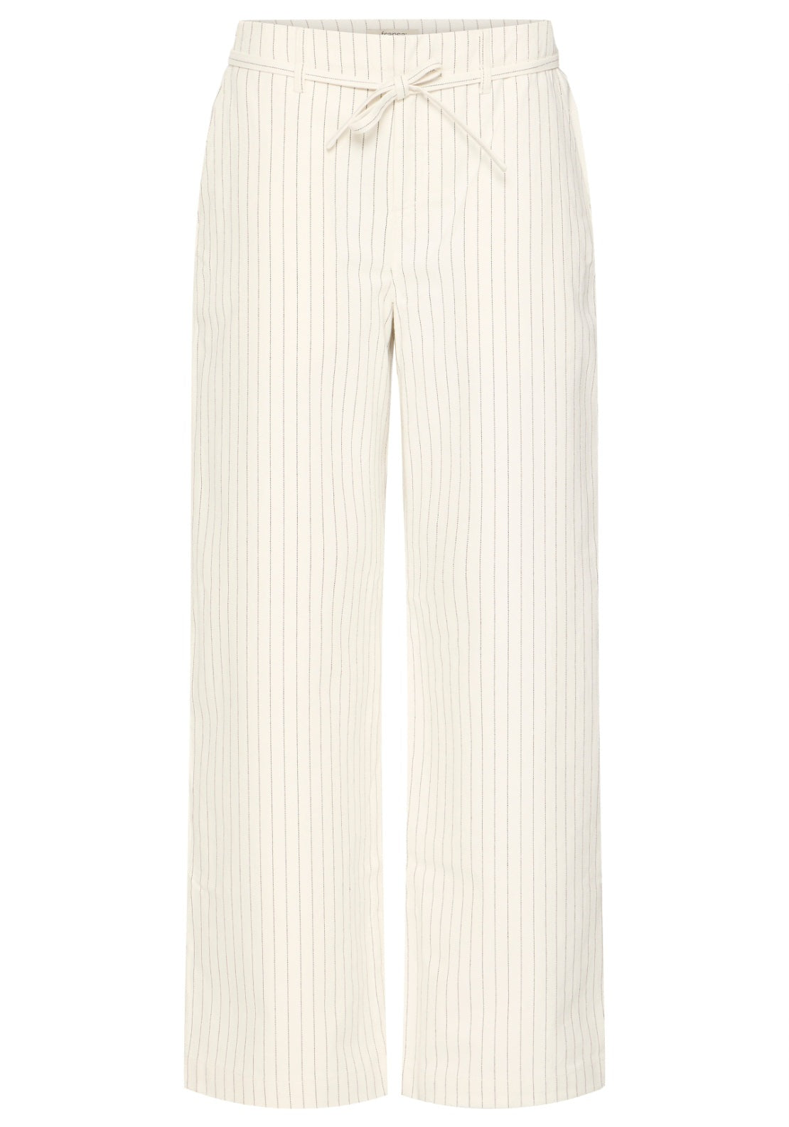 Fransa Sleek Casual Pants - Chocolate Stripe 1 Shaws Department Stores