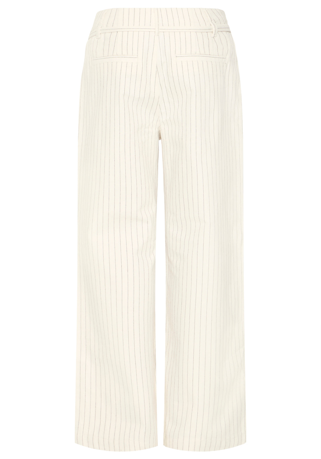 Fransa Sleek Casual Pants - Chocolate Stripe 2 Shaws Department Stores