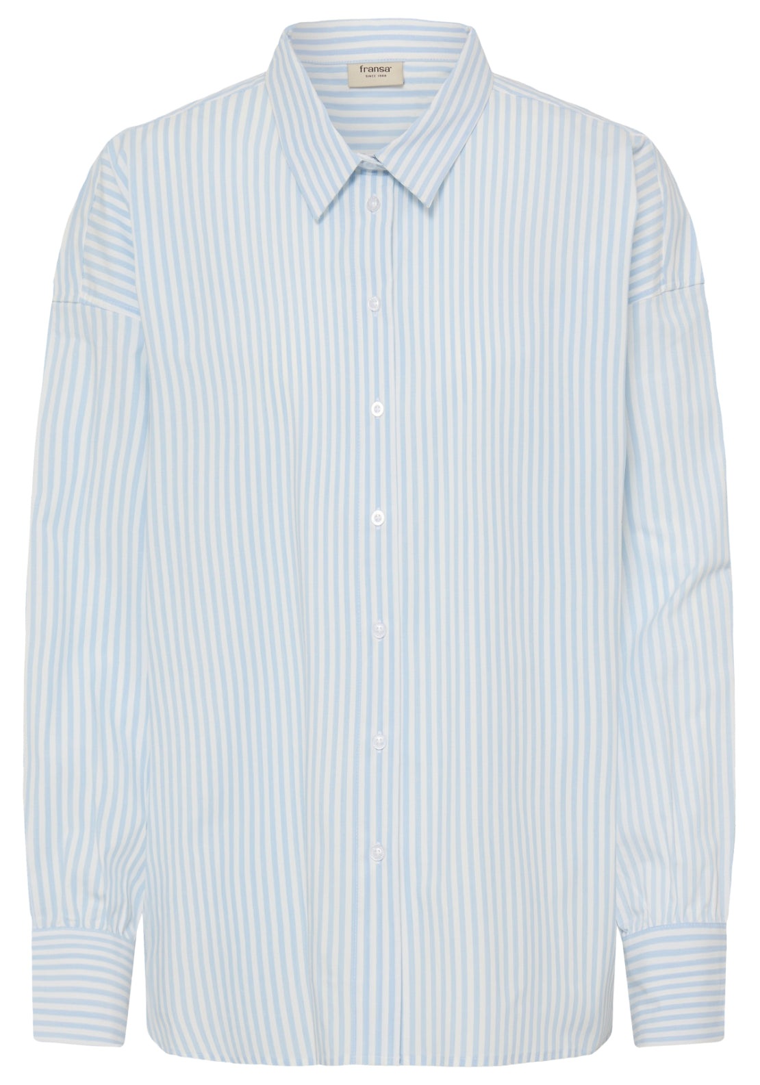 Fransa Classic Striped Shirt - Cashmere Blue White Stripe 2 Shaws Department Stores