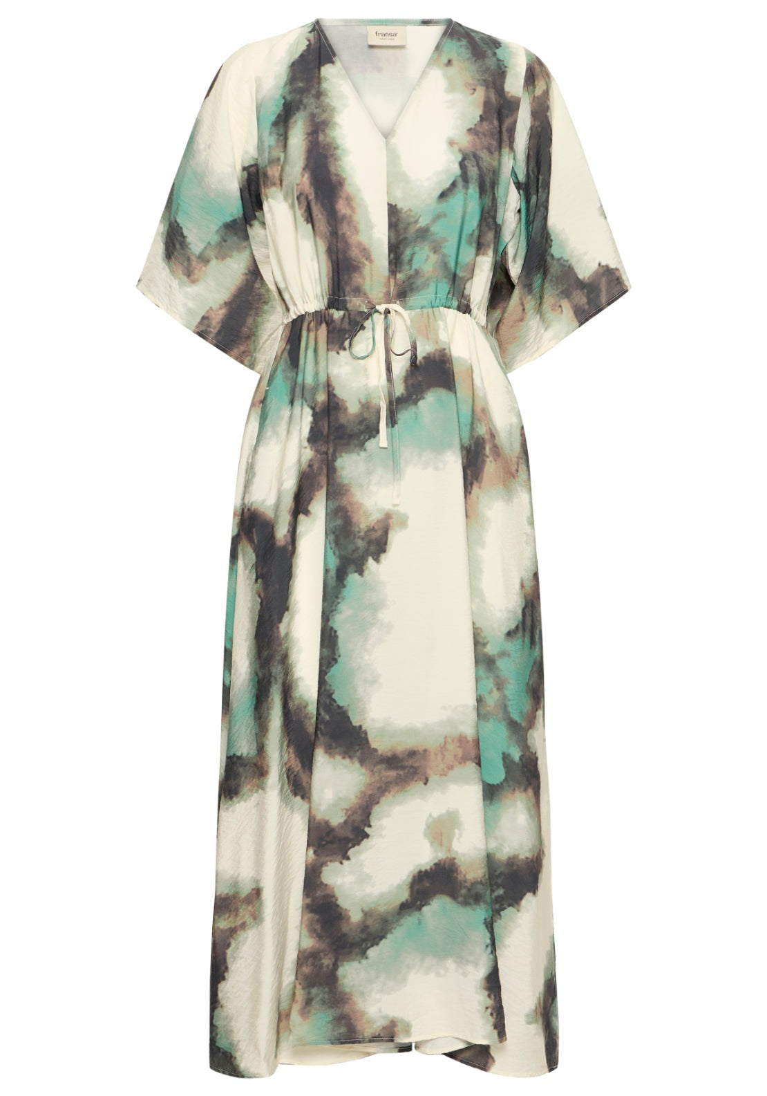 Fransa Draped Print Dress - Marble Creme D. Menthe 2 Shaws Department Stores