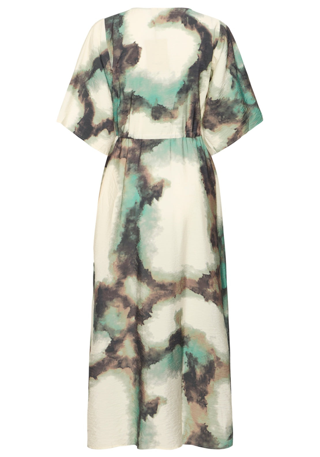 Draped Print Dress - Marble Creme D. Menthe